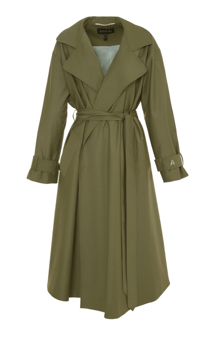 Anouki Wool-poplin Trench Coat