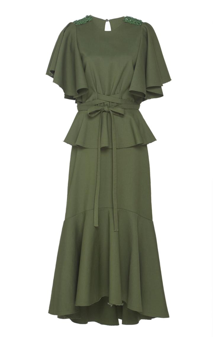 Johanna Ortiz Follow The Drums Cotton-blend Midi Dress