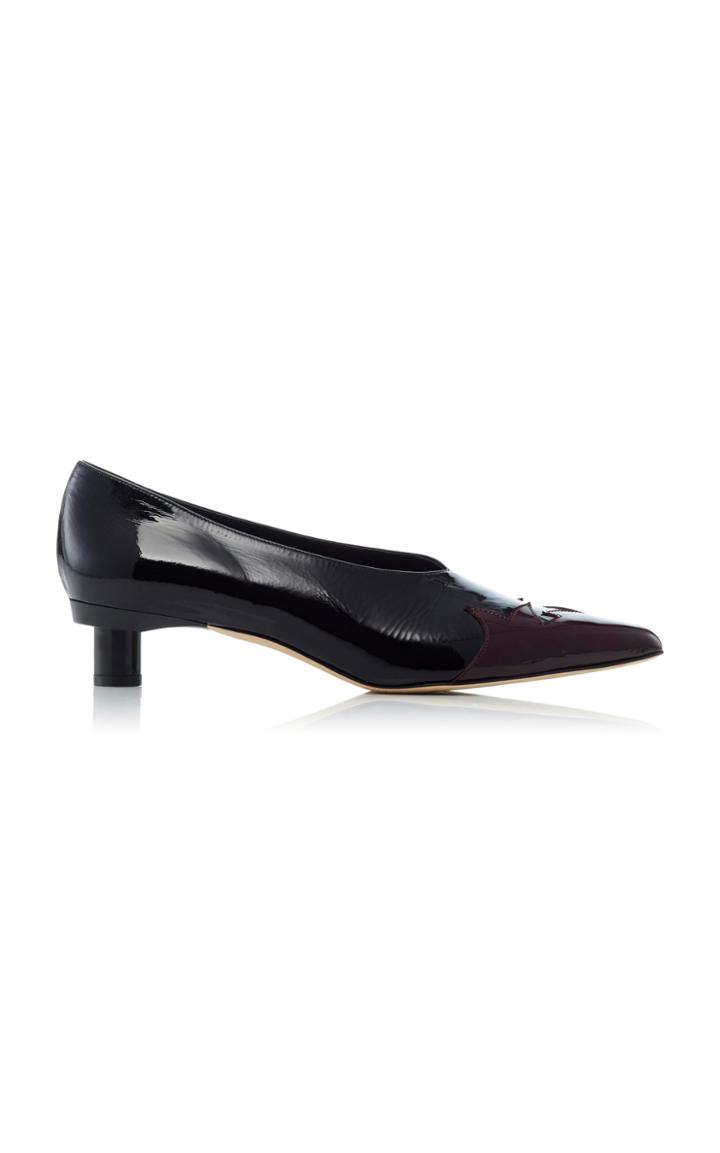 Tibi Levi Glossed Leather Pumps