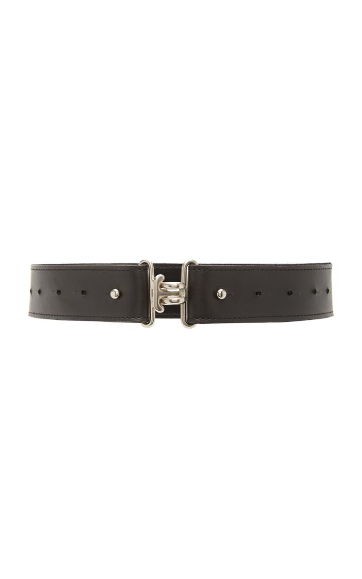 Clyde Large Link Leather Belt Size: L