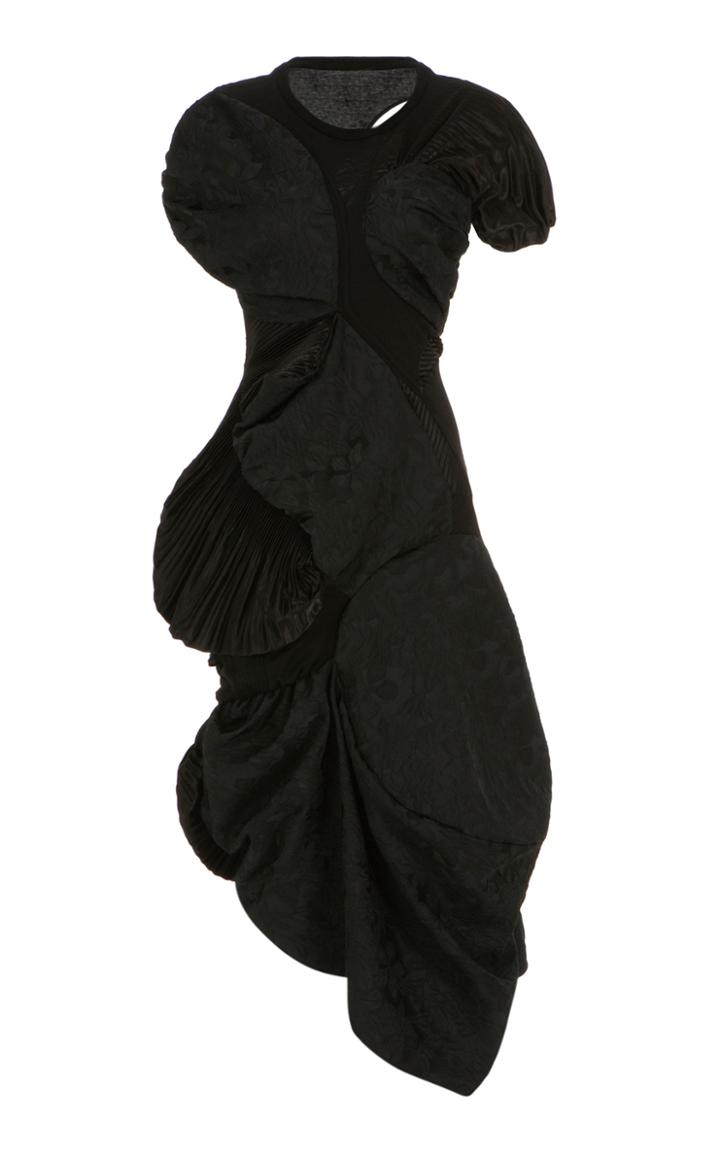 Moda Operandi Caroline Hu Asymmetric Draped Jacquard Dress