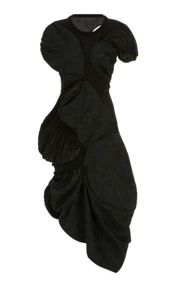 Moda Operandi Caroline Hu Asymmetric Draped Jacquard Dress