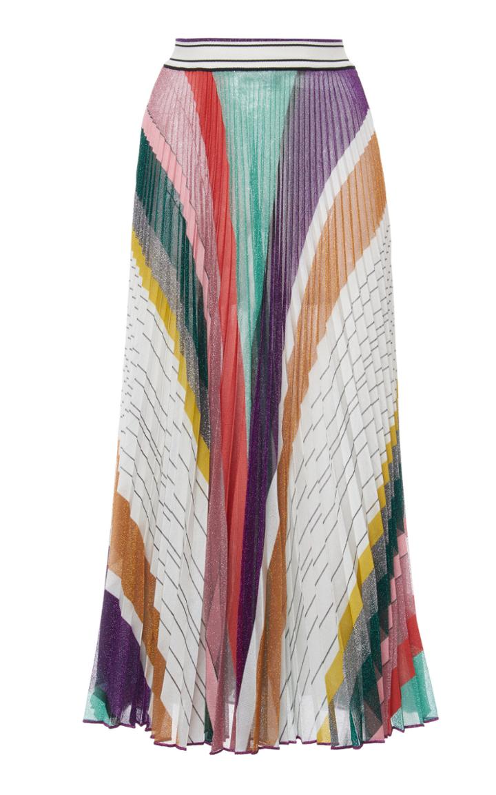 Moda Operandi Missoni Printed Pleated Midi Skirt Size: 38