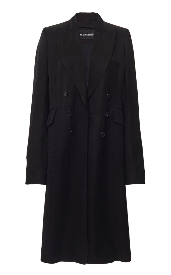 Moda Operandi Ann Demeulemeester Double-breasted Crepe De Chine Coat Size: 34