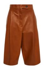 Salvatore Ferragamo Pongee Nappa Leather Tailored Bermuda Shorts