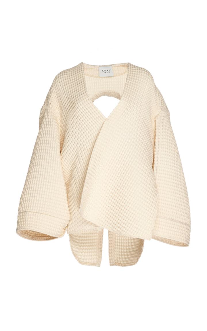 A.w.a.k.e. Drape Cotton Wrap Top