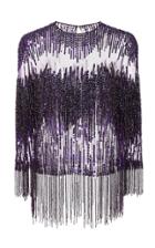 Naeem Khan Fringe Long Sleeve Top