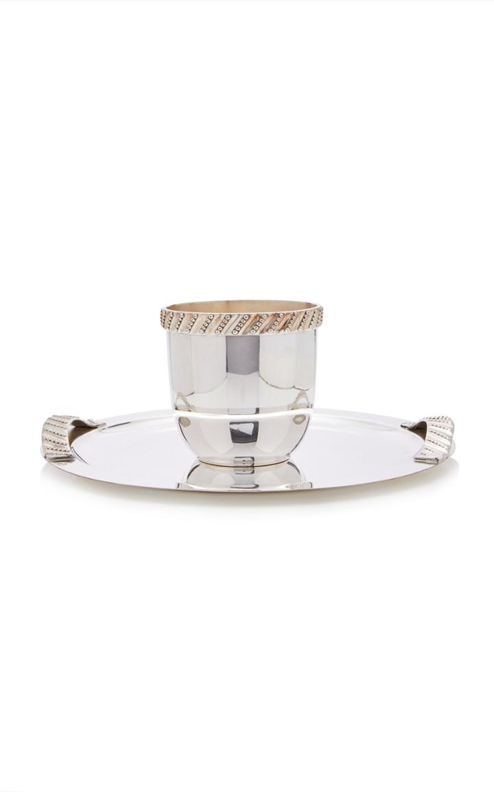 Mantiques Modern Vintage Hermes Silver-plated Ice Bucket And Serving T