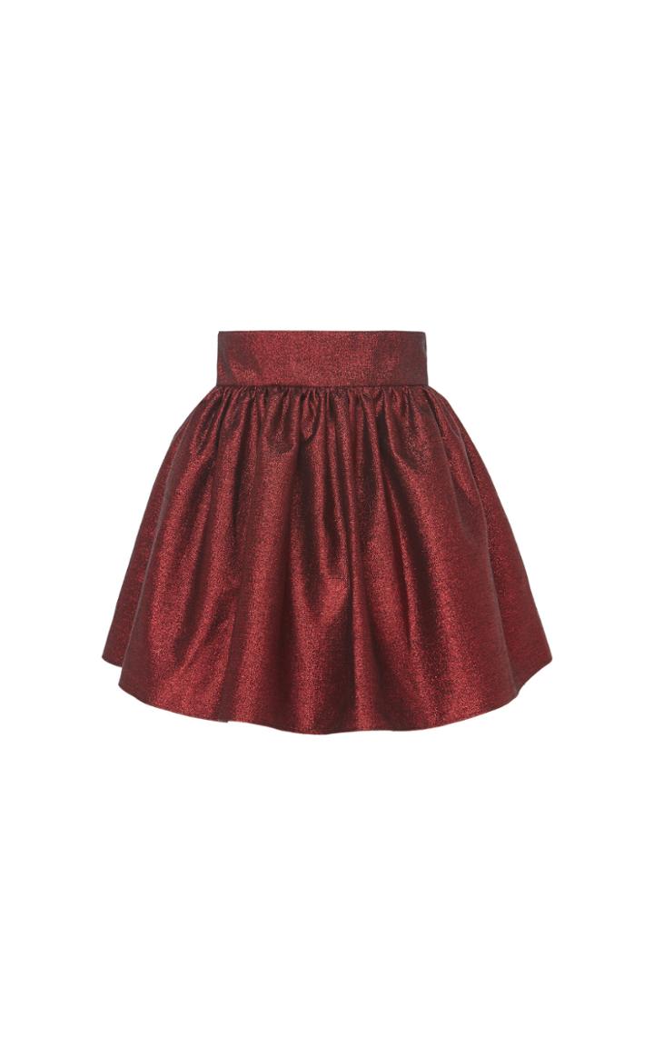 Michael Lo Sordo Gathered Satin Mini Skirt