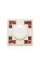 Alina Abegg Crop 18k Rose Gold 18k White Gold Pink Tourmaline And Pearl Circle Ring