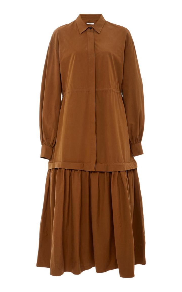 Co Poplin Tiered Shirt Dress