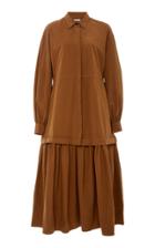 Co Poplin Tiered Shirt Dress