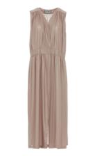 Studio Cut Pleated Crepe De Chine Wrap Dress