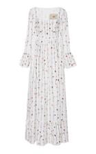 Agua By Agua Bendita Curuba Enredadera Embroidered Linen Maxi Dress