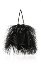 Attico Velvet And Feathers Pouch Bag