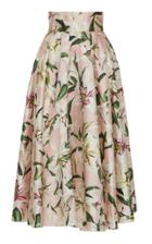 Dolce & Gabbana Floral-print Silk-satin Midi Skirt