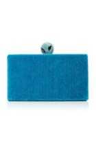 Edie Parker Jean Velvet Box Clutch With Jeweled Topper