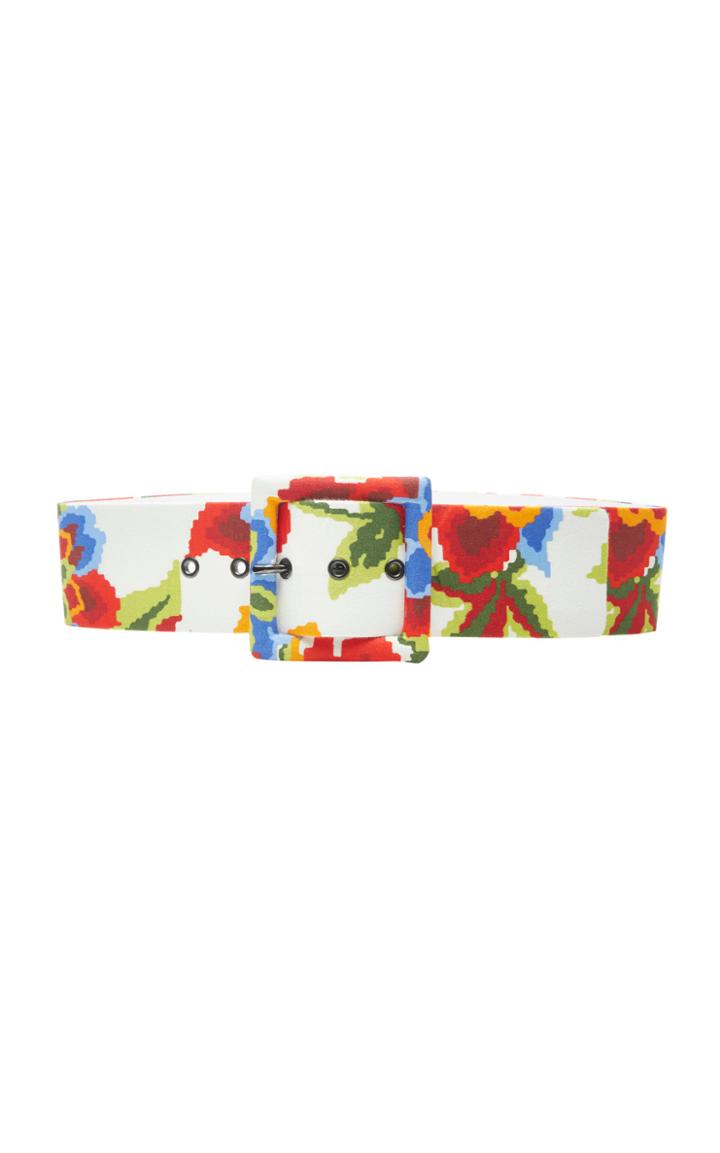 Carolina Herrera Floral-print Cotton Belt