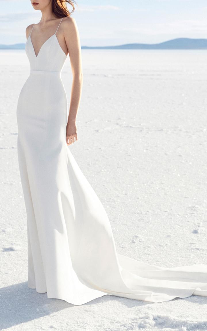 Moda Operandi Alex Perry Bride Cameron Satin Trumpet Gown