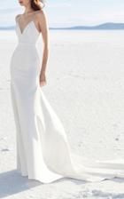 Moda Operandi Alex Perry Bride Cameron Satin Trumpet Gown
