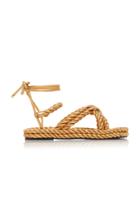 Moda Operandi Valentino Leather Gold Rope Sandals Size: 36