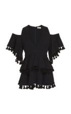 Elie Saab Cold Shoulder Tassel Top