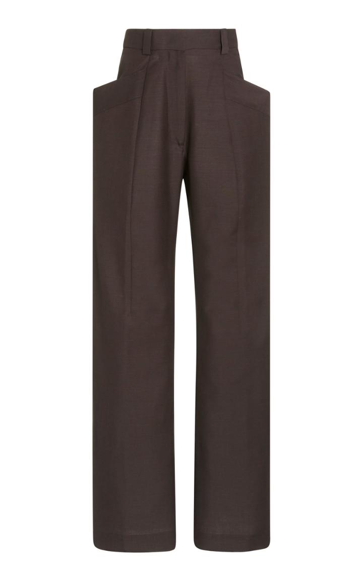 Eftychia Wool-blend Wide-leg Trousers