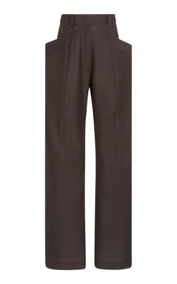 Eftychia Wool-blend Wide-leg Trousers