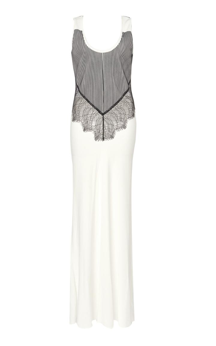 Christopher Esber Lace-paneled Crepe De Chine Maxi Dress