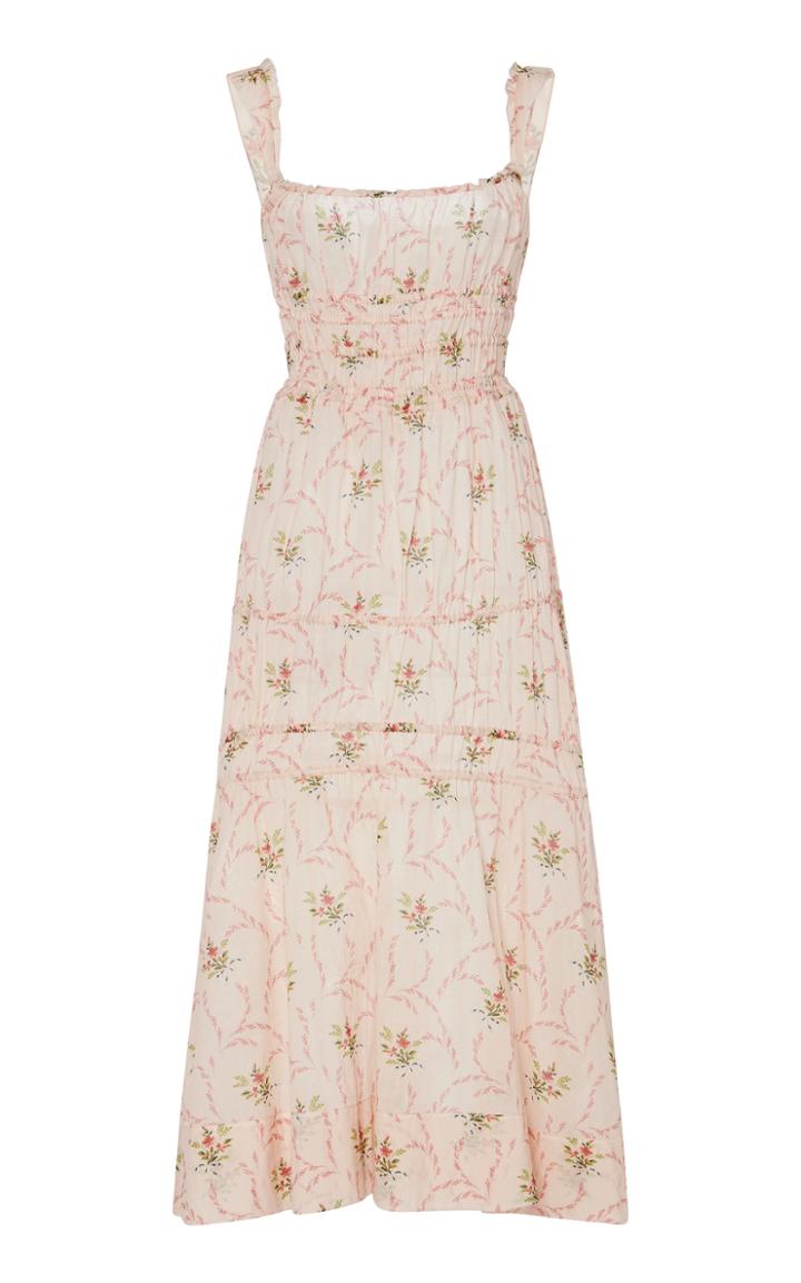Brock Collection Prisca Cotton Floral Midi Dress