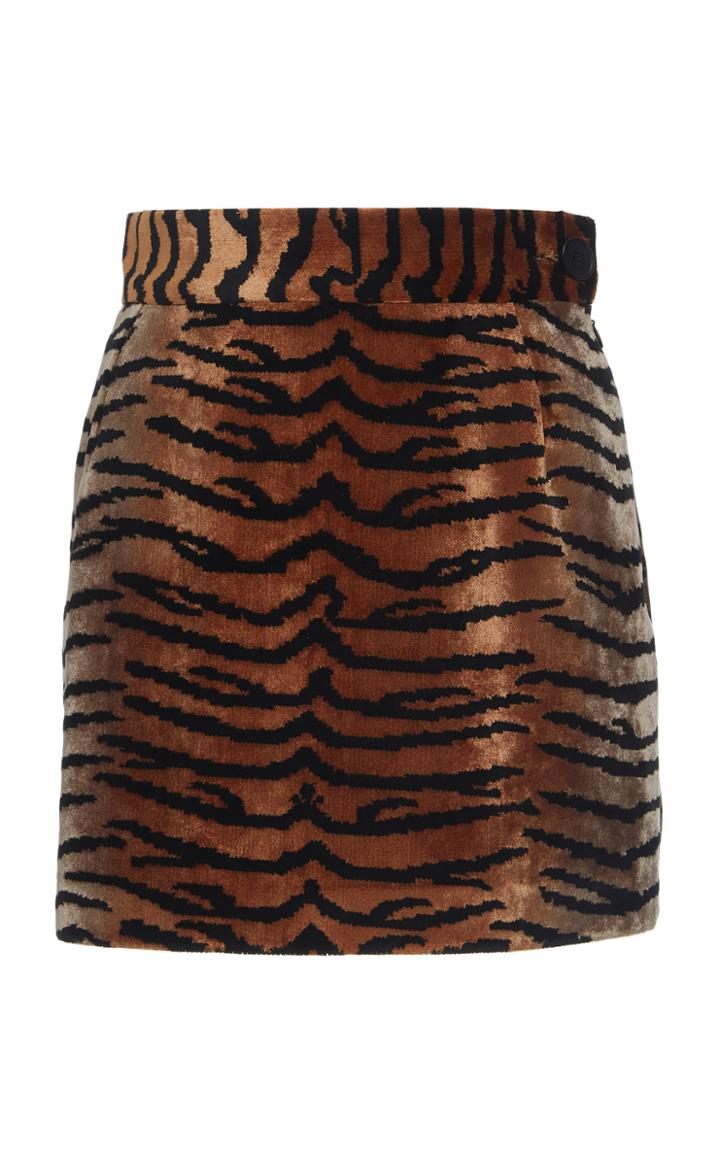 The Attico Printed Velvet Mini Skirt