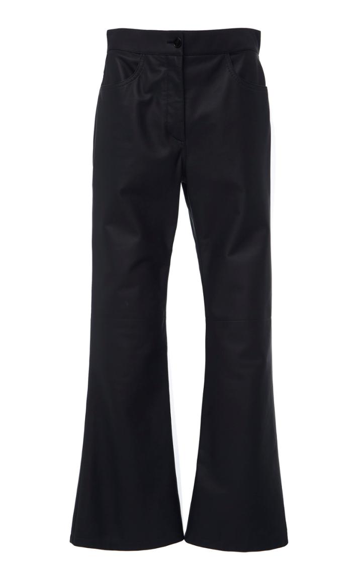 Moda Operandi Jil Sander Marvin Flared Leather Pants Size: 32