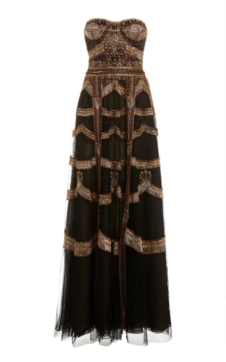 Moda Operandi Cucculelli Shaheen Patch Platinum Gown
