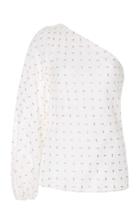 Markarian One Shoulder Cotton Embellished Top