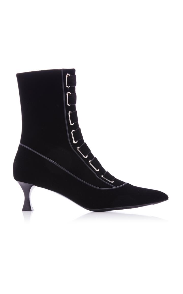 Tabitha Simmons For Brock Collection Velvet Ankle Boots