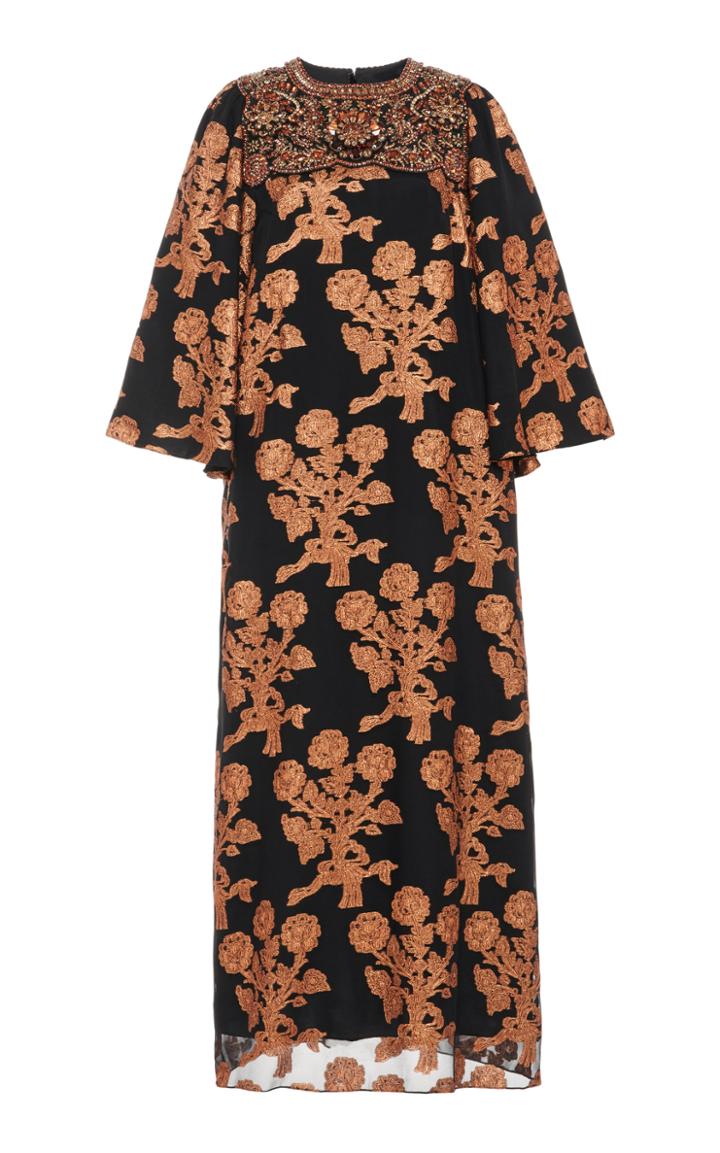 Moda Operandi Andrew Gn Embellished Floral Fil Coup Silk-blend Organza Maxi Dress