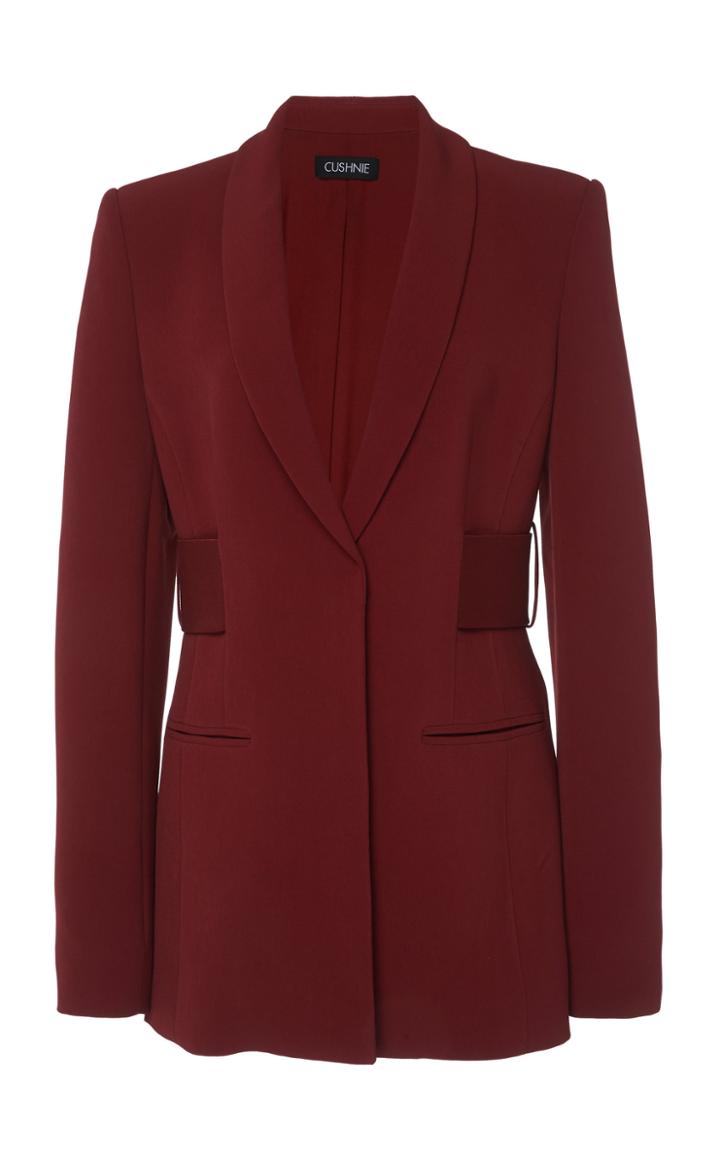 Cushnie Belted Cady Blazer Jacket