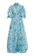 Luisa Beccaria Short Sleeve Floral Jacquard Dress