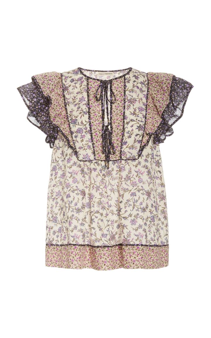 Ulla Johnson Cora Ruffled Cotton-blend Top