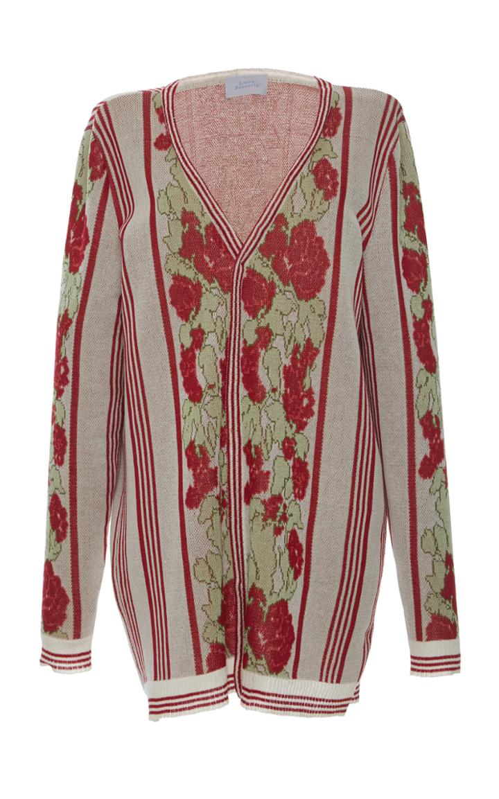 Luisa Beccaria Jacquard Long Cardigan