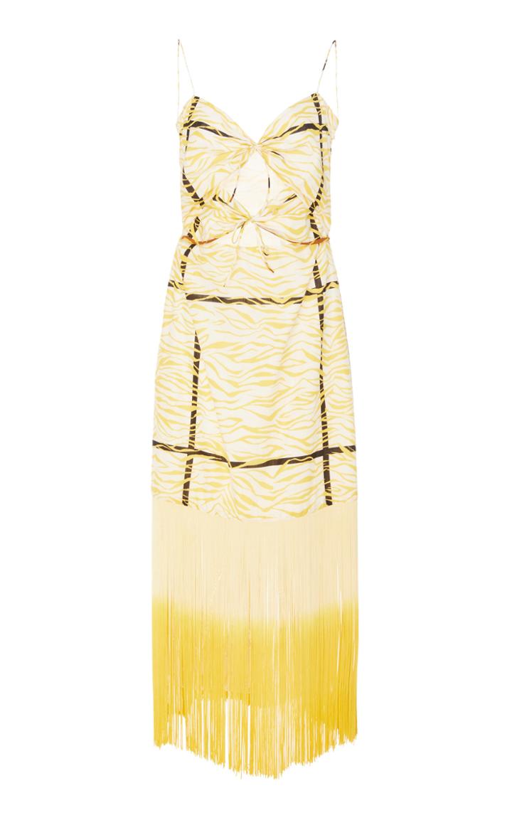 Moda Operandi Rachel Comey Fringe Chernist Cottton Midi Dress Size: 0