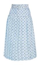 Moda Operandi Rodarte Pleated Polka-dot Crepe Midi Skirt