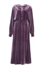 Luisa Beccaria Velvet A-line Midi Dress