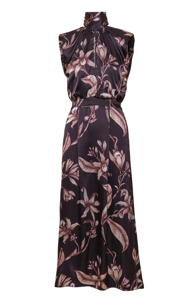Moda Operandi Johanna Ortiz Healing Plant Printed Silk-satin Dress