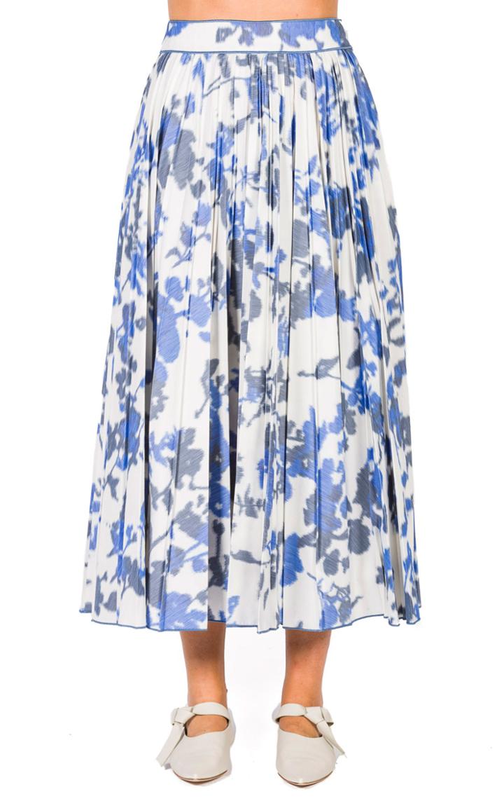 Moda Operandi Agnona Poplin Chin Midi Pliss Skirt