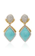 Jill Heller Vintage Vintage Turquoise And Diamond Earrings