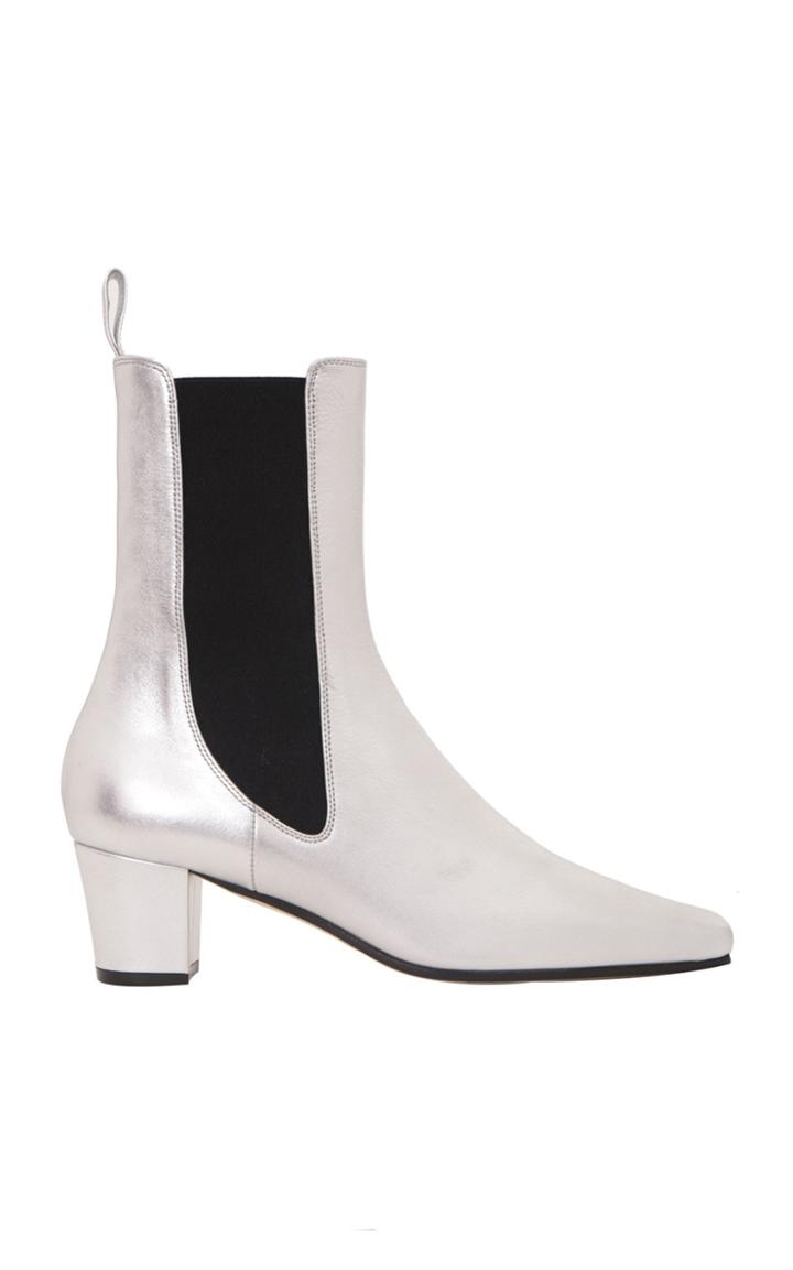 Paris Texas Metallic Leather Chelsea Boots
