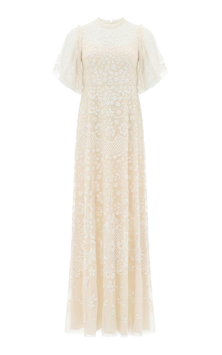 Moda Operandi Needle & Thread Honesty Flower Tulle Gown Size: 6