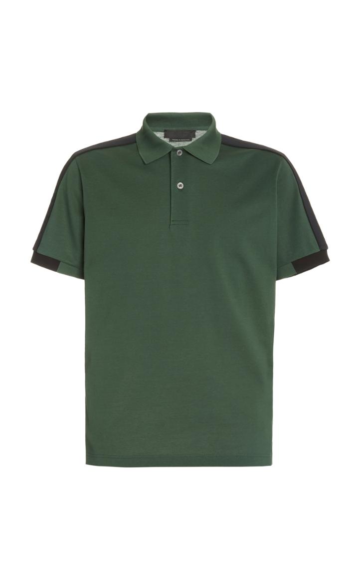 Prada Tricot-trimmed Piqu Polo Shirt