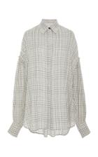 Jonathan Cohen Jorden Grid-print Button-down Cotton Blouse